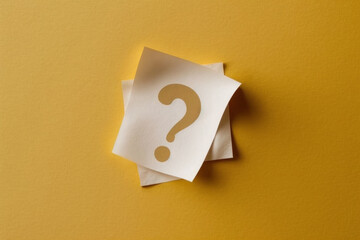 Yellow background with question mark. Illustration AI Generative..