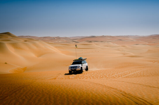 Group of safari off road car trip in the desert in Abu Dhabi