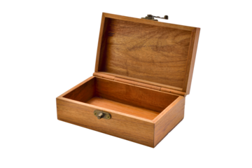 empty wooden box PNG.wooden box isolated.wooden box PNG image.Wooden box of jewelry transparent.Thai handmade wooden box png.