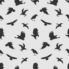 Seamless Set Birds.Vector illustration Wallpaper and Background
