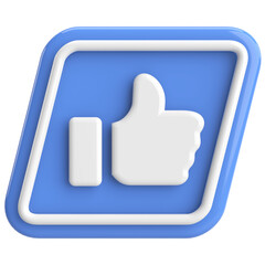 Obraz premium Like button. Like icon. 3D illustration.