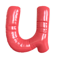 Balloon Letter U Pink