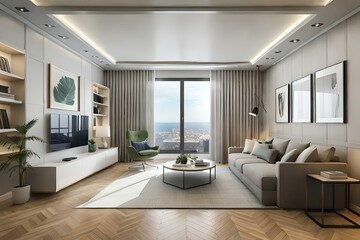 interior of a modern home with a sleek furniture design