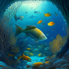 Obraz na płótnie Canvas sea ​​background illustration