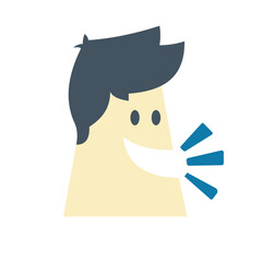 vector illustration of a talking person's head