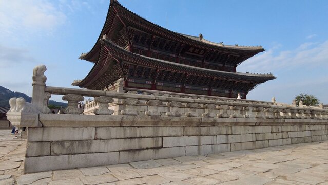 Korea Seoul Gwanghwamun Gyeongbokgung Traditional Palace