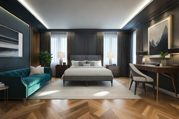 Naklejka na ściany i meble interior of a modern home with a sleek furniture design