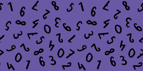 template with the image of keyboard symbols. a set of numbers. Surface template. violet background. Horizontal image. Banner for insertion into site.