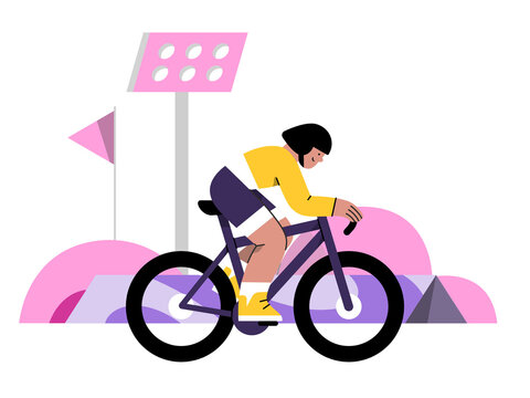 Athlete cycling outdoor for competition
