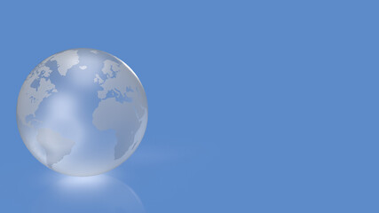 The world crystal Ball on blue background  3d rendering