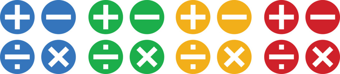 Math symbols. Math icons on transparent background 
