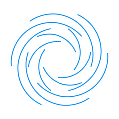 abstract logo design of blue whirlpool 