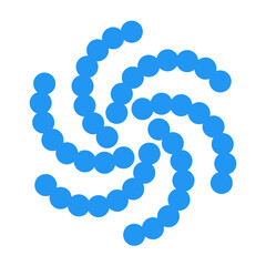 abstract logo design of blue whirlpool 