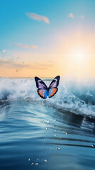 butterfly on the sea