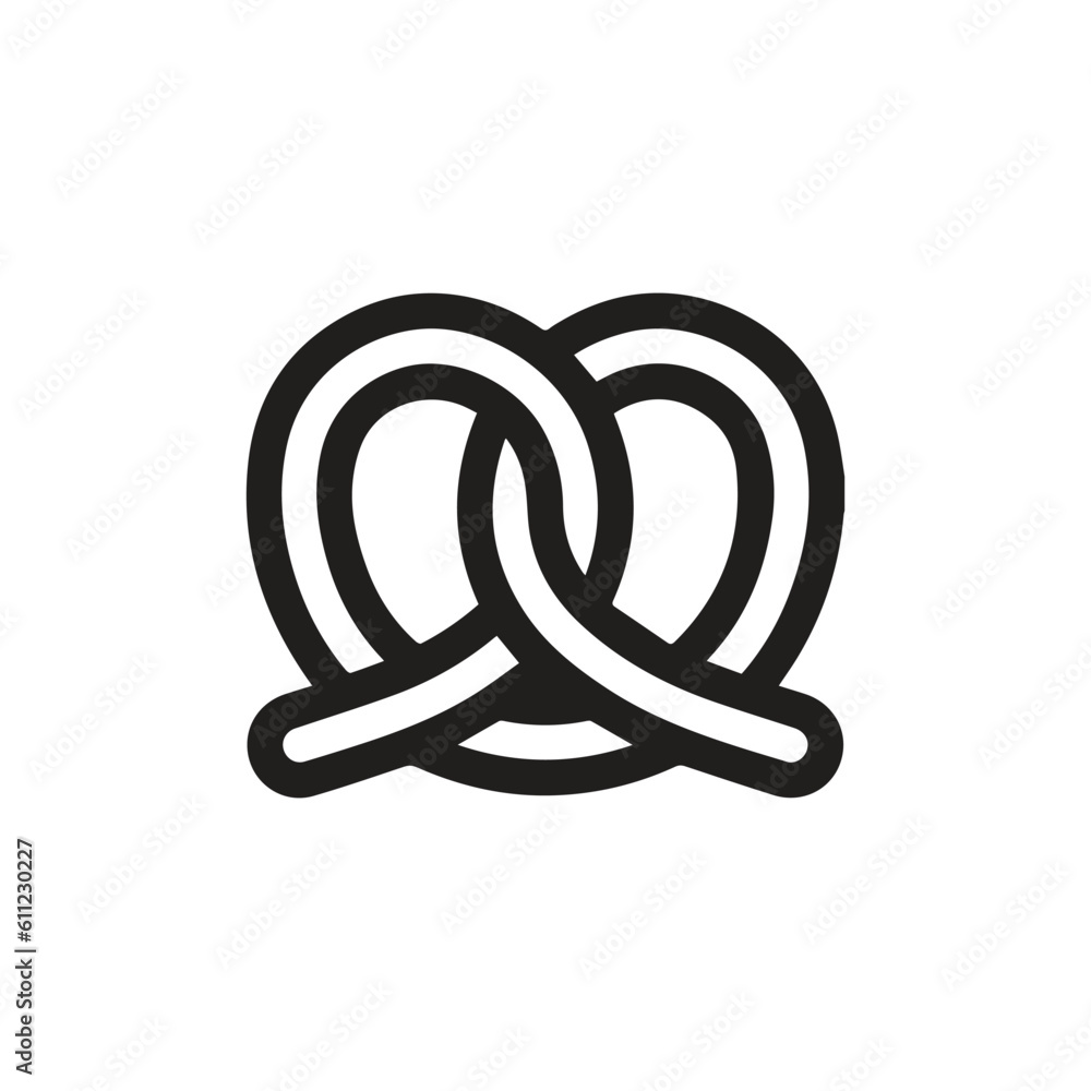 Poster pretzel icon vector. linear style sign for mobile concept and web design. pretzel symbol illustratio