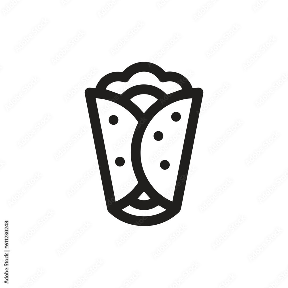 Poster shawarma icon vector. linear style sign for mobile concept and web design. shawarma symbol illustrat
