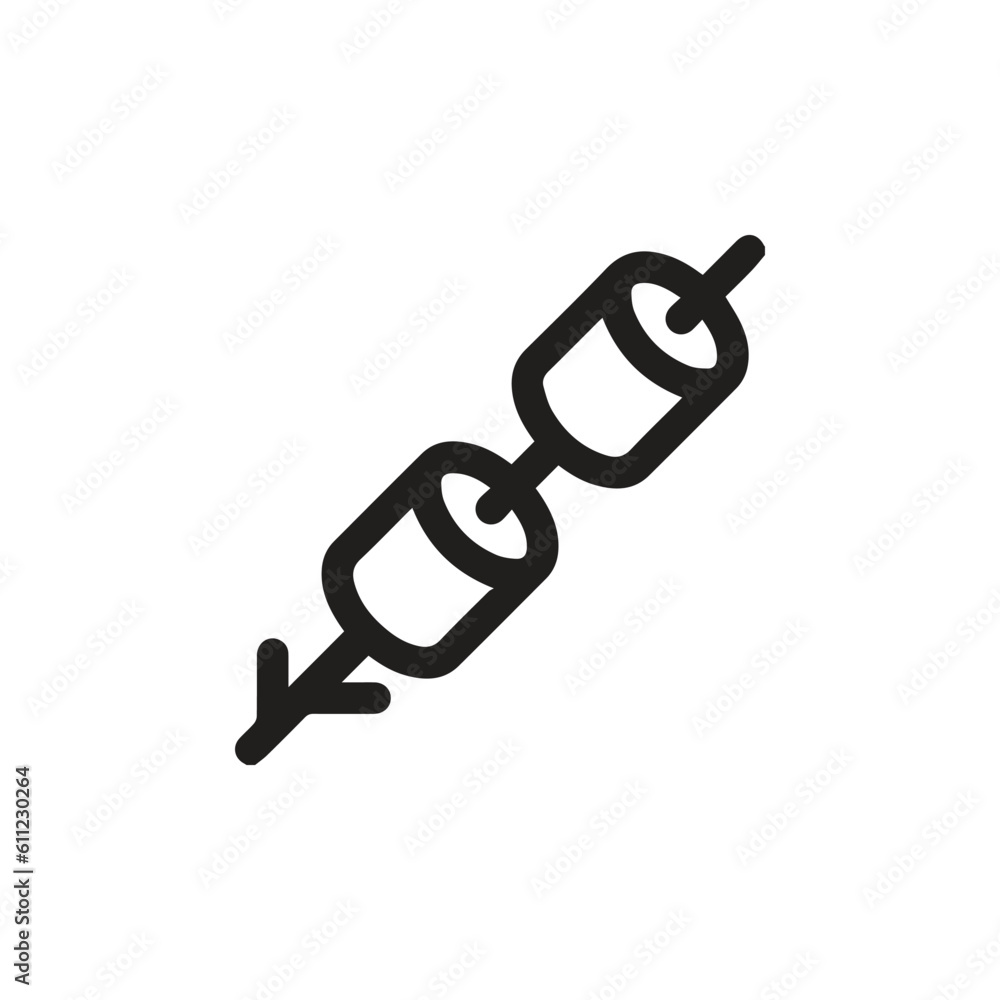 Poster marshmallow icon vector. linear style sign for mobile concept and web design. marshmallow symbol illustration. pixel vector graphics - vector.