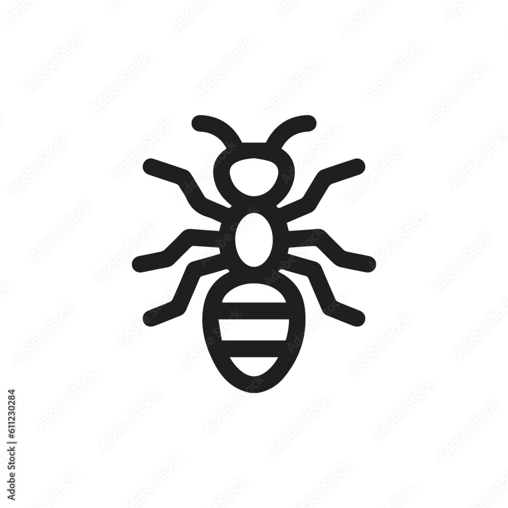 Poster ant icon vector. linear style sign for mobile concept and web design. ant symbol illustration. pixel