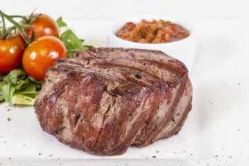 Grilled Beef Steak Isolated On a White Background