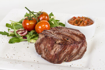 Grilled Beef Steak Isolated On a White Background