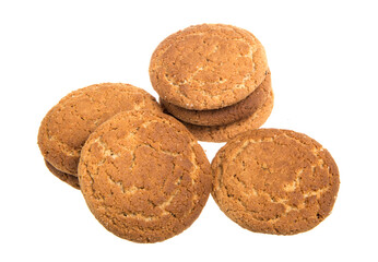 Heap of delicious cookies isolated on white background