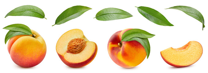 Peach isolated on white background