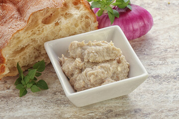 Jewish traditional cuisine herring mousse Forsmak