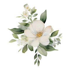 watercolor beautiful elegant wedding element, floral