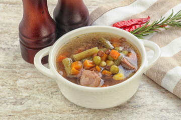 Soup with lentil and chicken