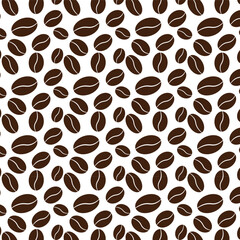 coffee beans seamless patterns on white background