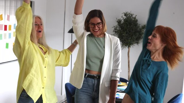 Diverse group, teamwork and multi-generation business women brainstorming, collaboration or cooperation. Ambitious professional team of colleagues discussing and planning a marketing strategy together