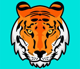 Tiger head vector illustration. Bengal tiger.