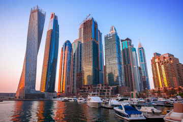 Dubai Marina sunset, United Arab Emirates