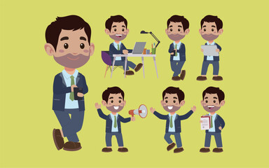 Set of people with different poses