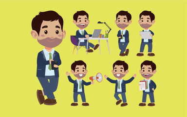 Set of people with different poses