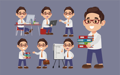 Set of people with different poses