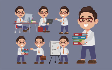 Set of people with different poses