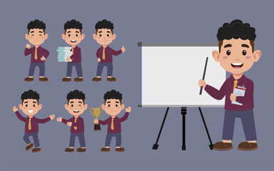 Set of people with different poses