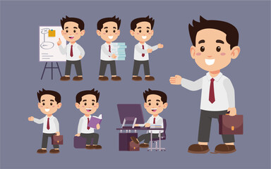 Set of people with different poses