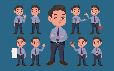 Set of people with different poses