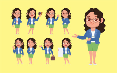 Set of people with different poses