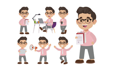 Set of people with different poses