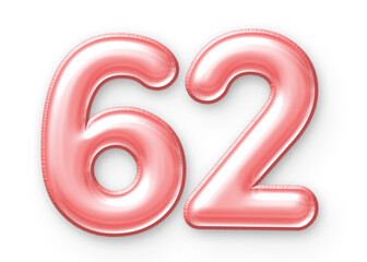62 Number Balloon Pink