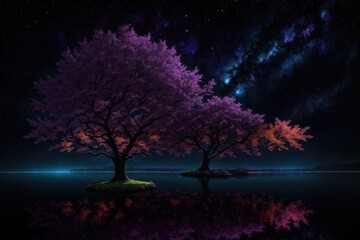 Fototapeta na wymiar Geheimnisvolle Sternenwelt: Die spirituelle Nacht, in der das Universum und die Seele verschmelzen - Generative AI 5
