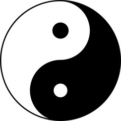 Yin yang symbol of harmony and balance. Flat style icon on transparent background 
