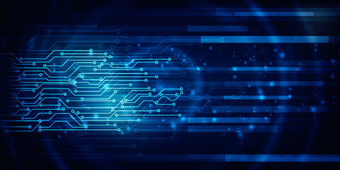 2d illustration Abstract futuristic electronic circuit technology background