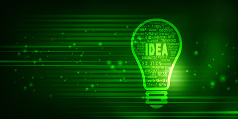 

2d illustration bulb future technology, innovation background, creative idea concept 
