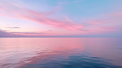 Fototapeta premium Early morning, pink sunrise over sea. Generative Ai