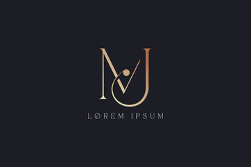 Mj letter elegant design modern style creative golden wordmark design typography illustration, mj logo design, mj luxury logo design