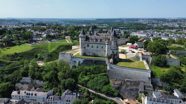 drone photo chateau saumur france europe